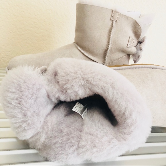 UGG Mini Bailey Bow II Velvet Ribbon Boot NIB - Picture 7 of 8